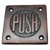 Square "PUSH" Brass Door Sign 